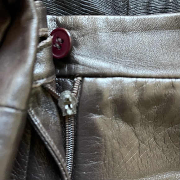 BCBGMaxAzaria Leather Pants Dark Brown Size 4 - Picture 8 of 8